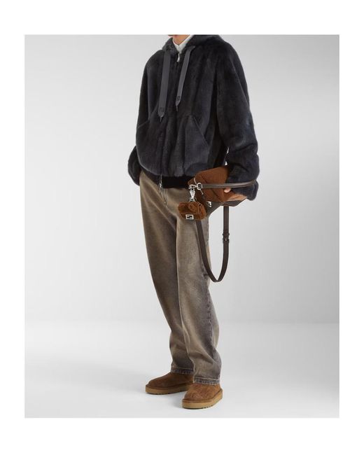 Fendi Brown Dark Shearling Charm for men