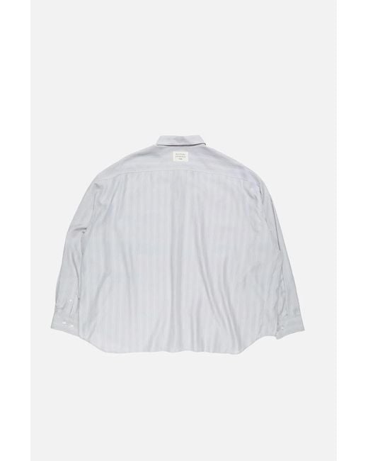 Acne White Striped Button-Up Shirt for men
