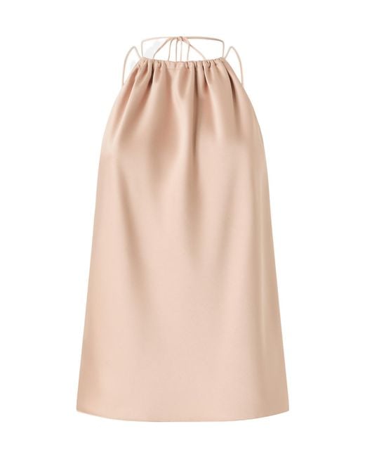 Pinko Pink Gathered-Neckline Adjustable Strap Blouse