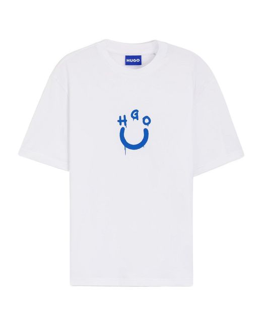 Boss White Logo Short-Sleeved T-Shirt for men