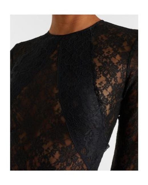 The Attico Black Floral Lace Cocktail Dress