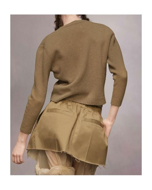 Maison Margiela Green V-Neck Button-Up Cardigan