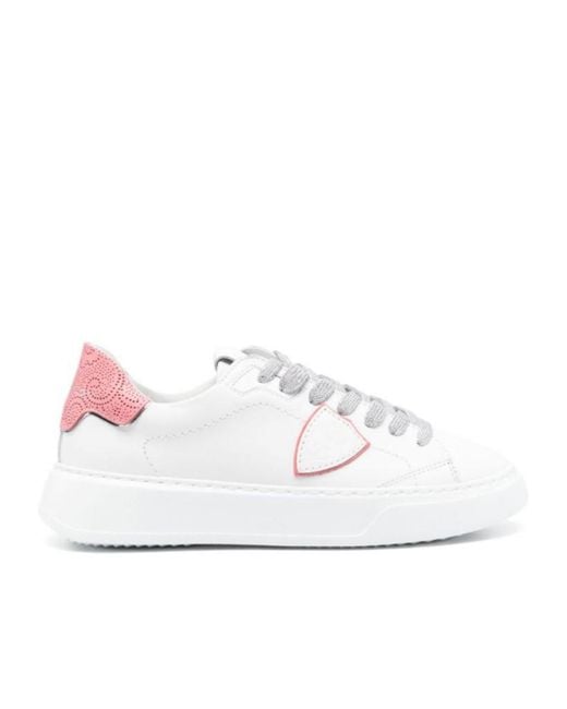 Philippe Model White Temple Low-Top Sneakers