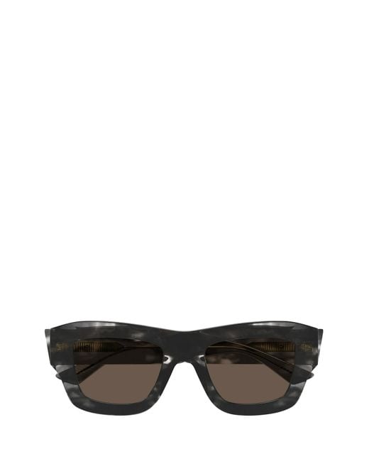 Bottega Veneta Black Eyewear Rectangular Frame Sunglasses