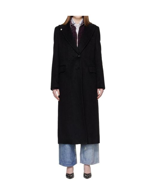 Our Legacy Black Long-Sleeved Wool Blend Coat