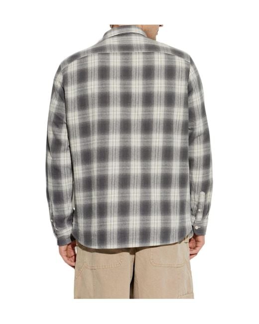 AllSaints Gray Kelby Checked Shirt for men