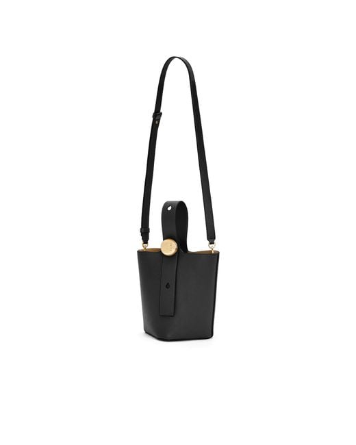 Loewe Black Mini Pebble Bucket Bag