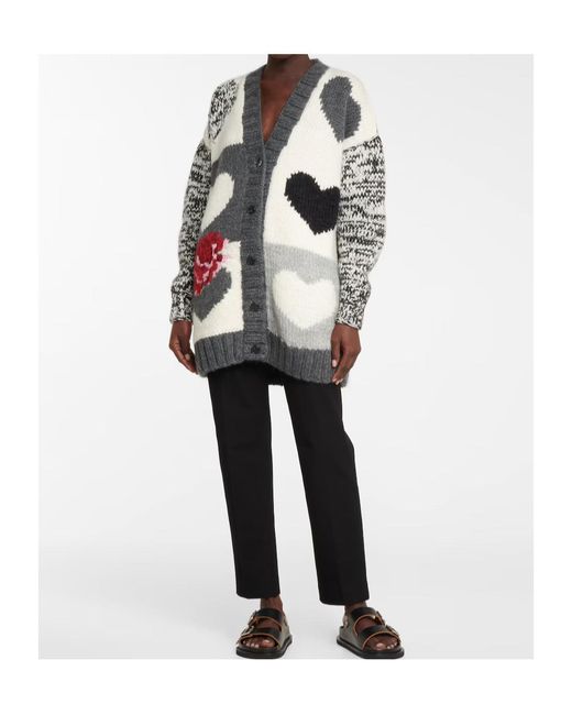 Joseph Gray Embroidered Pattern Sweater