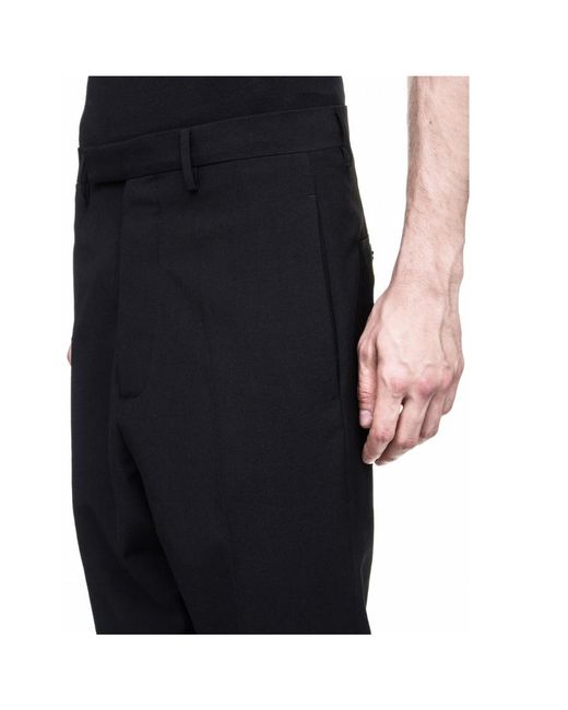 Rick Owens Black Logo Casual Pants for men