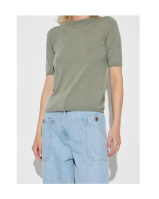 Max Mara Gray Gerico Short-Sleeved Knitted Jumper