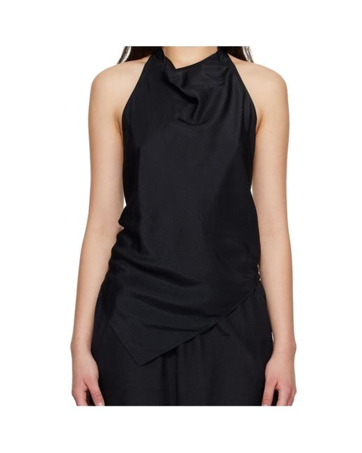St. Agni Black Halter Top