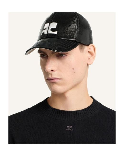 Courreges Black Courrèges Ac Logo Detailed Baseball Cap for men