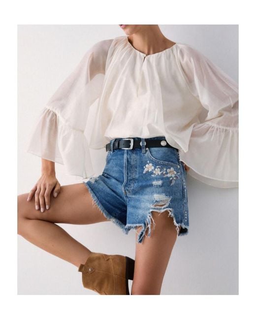 Liu Jo Multicolor Ruffled Crewneck Blouse