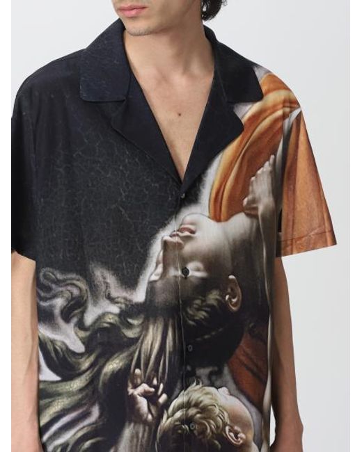 Balmain Black Trompe-L'Œil-Print Shirt for men