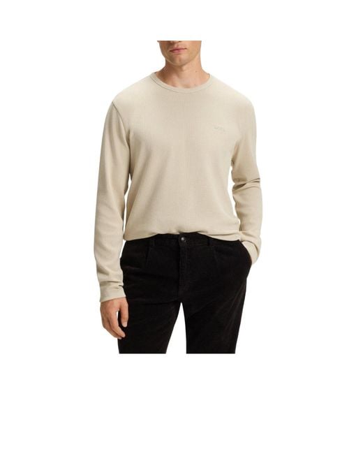 Boss Natural Crewneck Longsleeve Tshirt for men