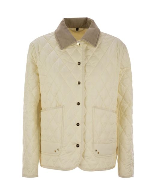 Fay Natural Diamond Quilted Shirt Jacket