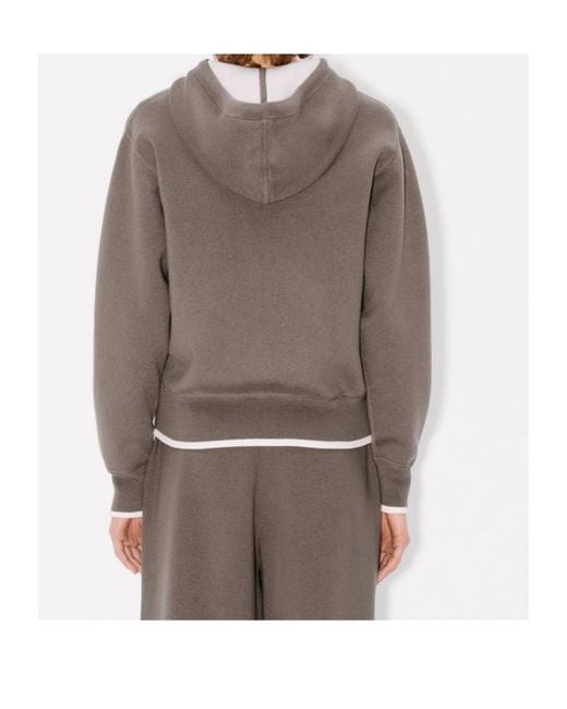 KENZO Brown Logo Patch Zip-Up Jacket