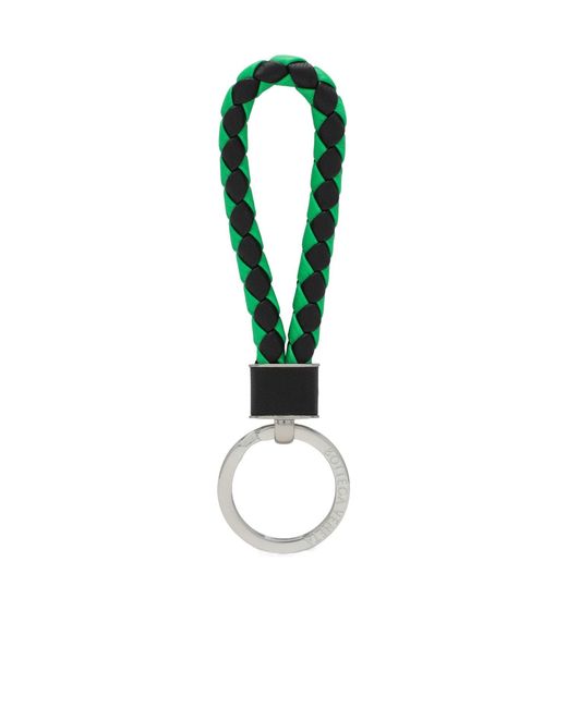 Bottega Veneta White Intreccio Key Ring for men
