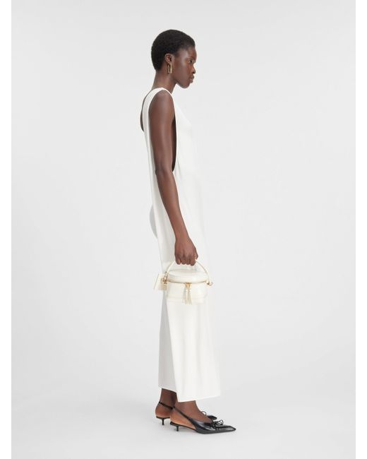Jacquemus White Le Robe Capa High Neck Maxi Dress