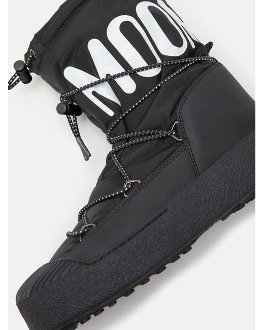 Moon Boot Black Mtrack Lace-Up Polar Boots for men