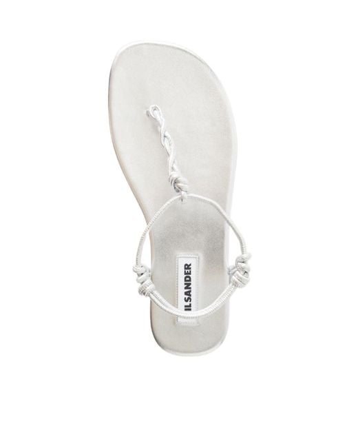 Jil Sander White Flip-Flop Flat Sandals