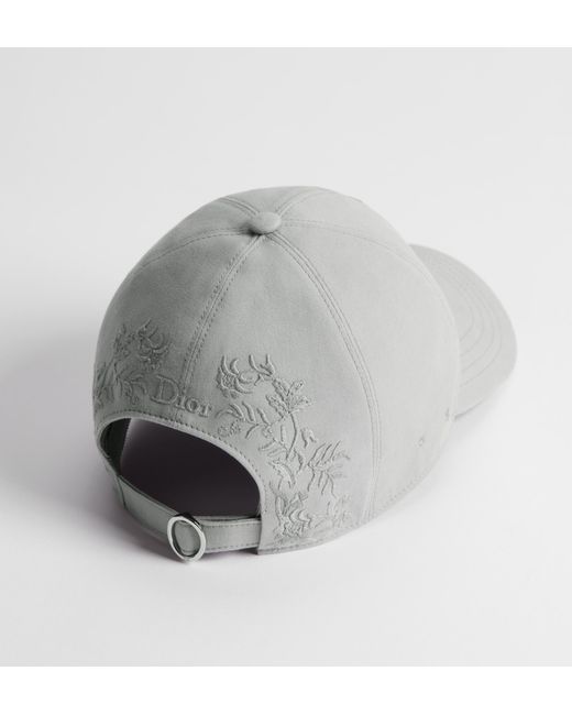 Dior Gray Embroidered Logo Baseball Hat