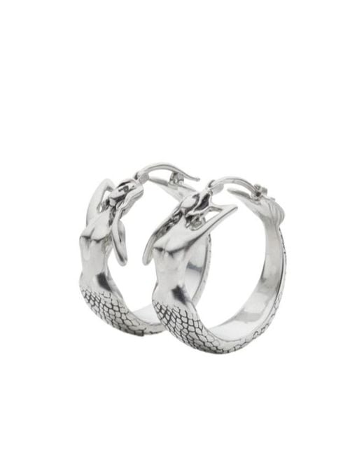 MM6 by Maison Margiela White Mermaid Hoop Earrings