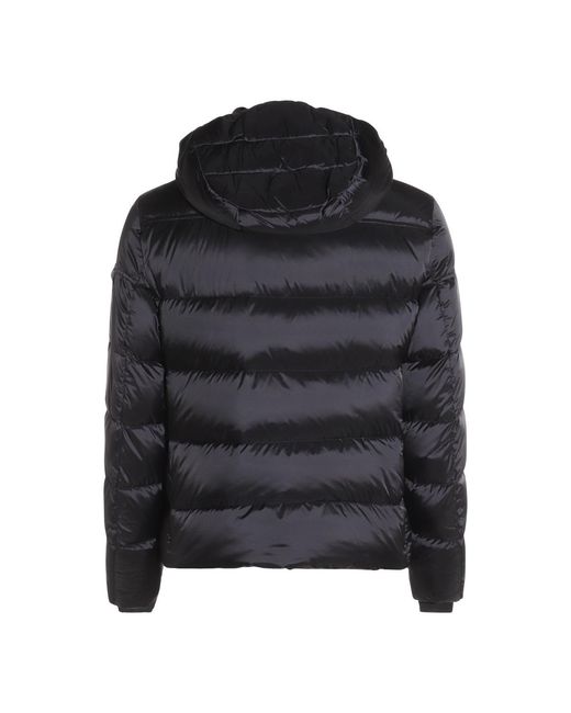 Moorer Black Hooded Quilted Jacket for men
