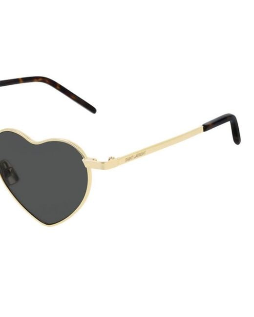 Saint Laurent Metallic Heart-Frame Sunglasses for men