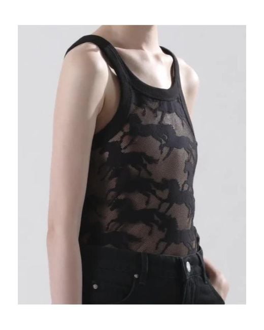 Pinko Black Sleeveless Tops