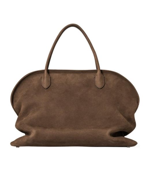 The Row Brown Agnes 15 Nubuck Shoulder Bag