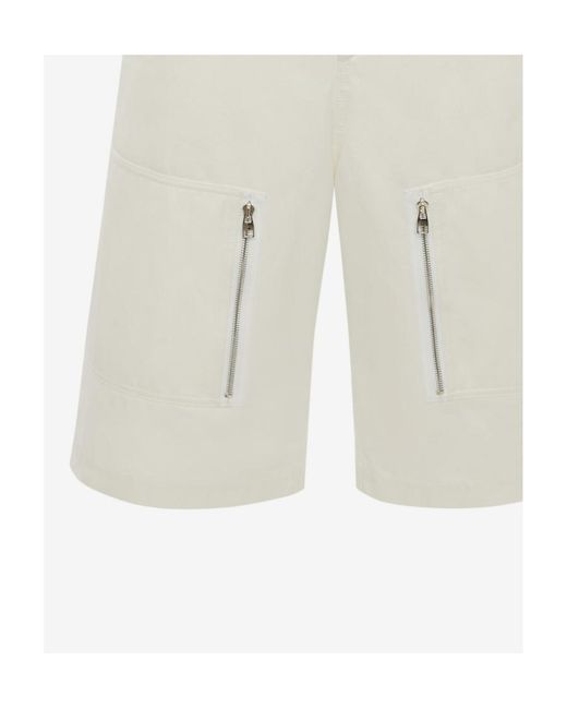 McQueen White Japanese Gabardine Shorts for men