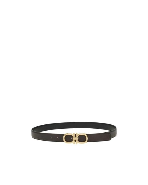 Ferragamo White Double-Sided Adjustable Gancini Belt for men