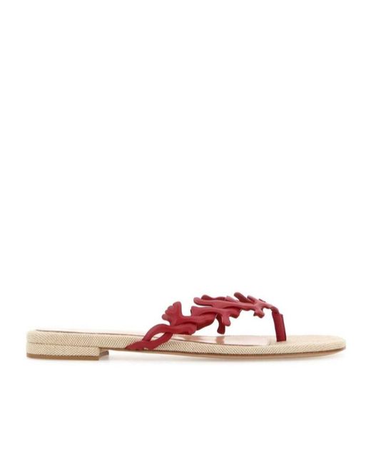 Gianvito Rossi Pink Thong Strap Sandals