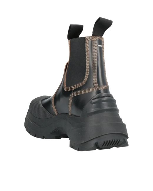 Maison Margiela Gray Two-Tone Platform Leather Boots