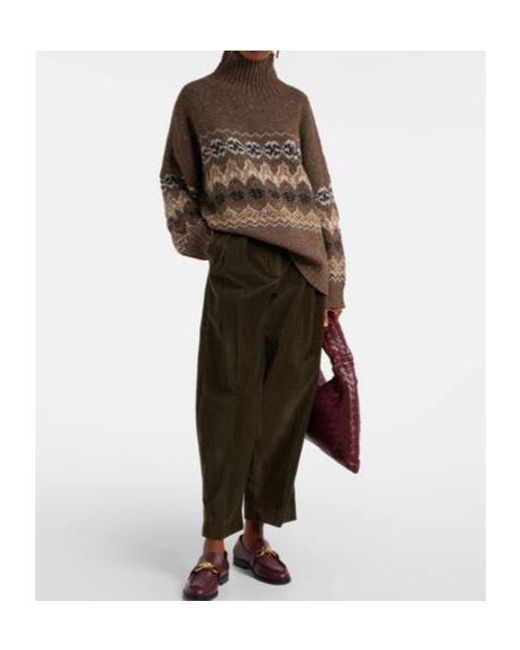 Altuzarra Black Dash Cotton Corduroy Barrel-Leg Pants