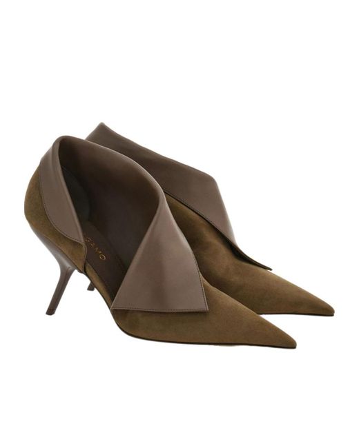 Ferragamo Brown 85Mm Eva Pumps