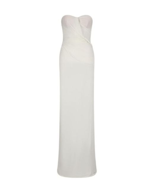 Blumarine White Strapless Maxi Dress