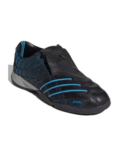 Adidas Blue F50 Sala Logo-Embroidered Sneakers for men