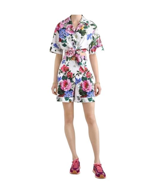 Dolce & Gabbana Blue Floral Printed Shorts