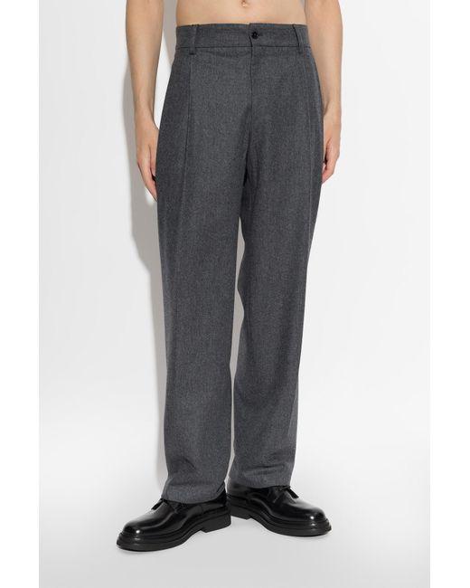 Dolce & Gabbana Gray Casual Pants With Belt Loops for men