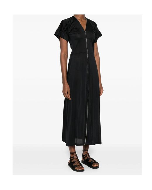 Lemaire Black V-Neck Zipped Dress