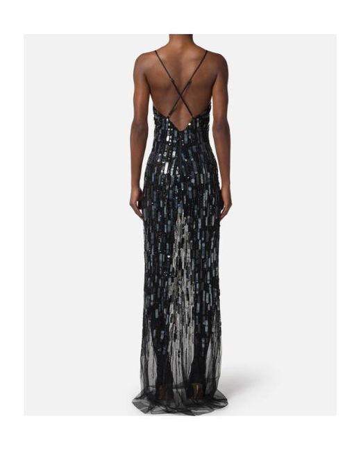 Elisabetta Franchi White Sequin Embellished Dress