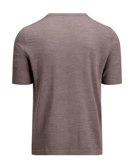 Gran Sasso Gray Short-Sleeve Wool T-Shirt for men