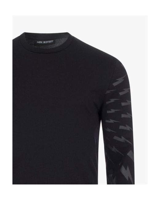 Neil Barrett Blue Thunderbolt-Print T-Shirt for men