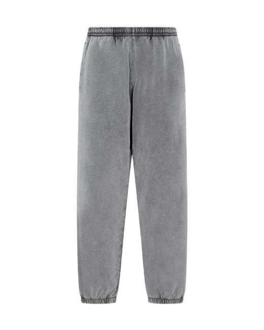 Acne Gray Logo Patch Drawstring Trousers for men