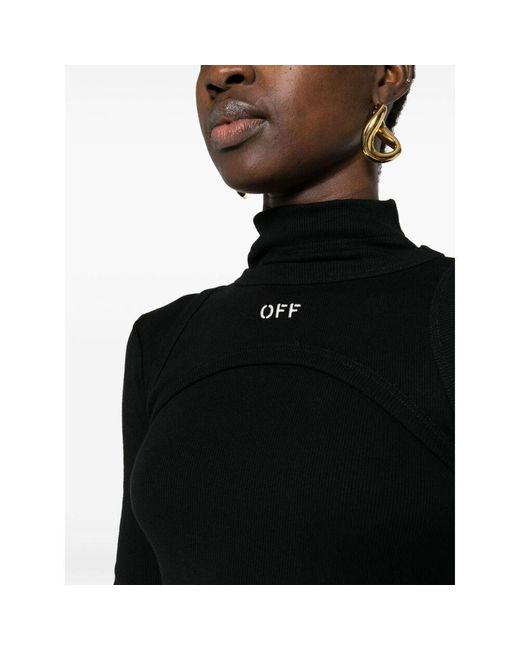 Off-White c/o Virgil Abloh Black High-Neck Stretch Dress