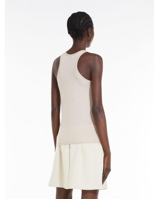 Max Mara White Straight Hem Sleeveless Top