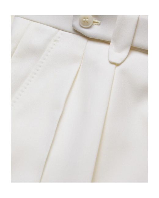 Brioni White Casual Pants With Belt Loops for men