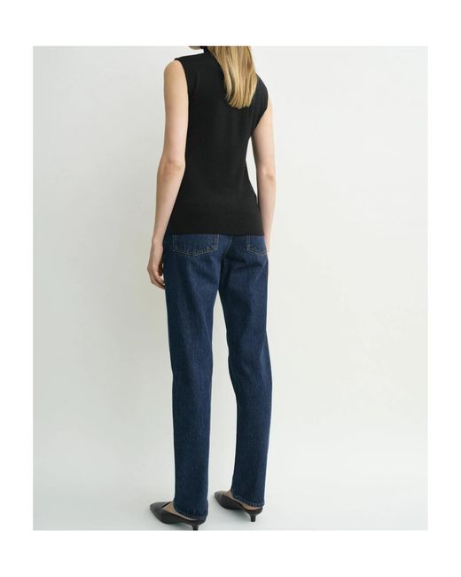 Totême Black Totême Fine Turtleneck Sleeveless Jumper